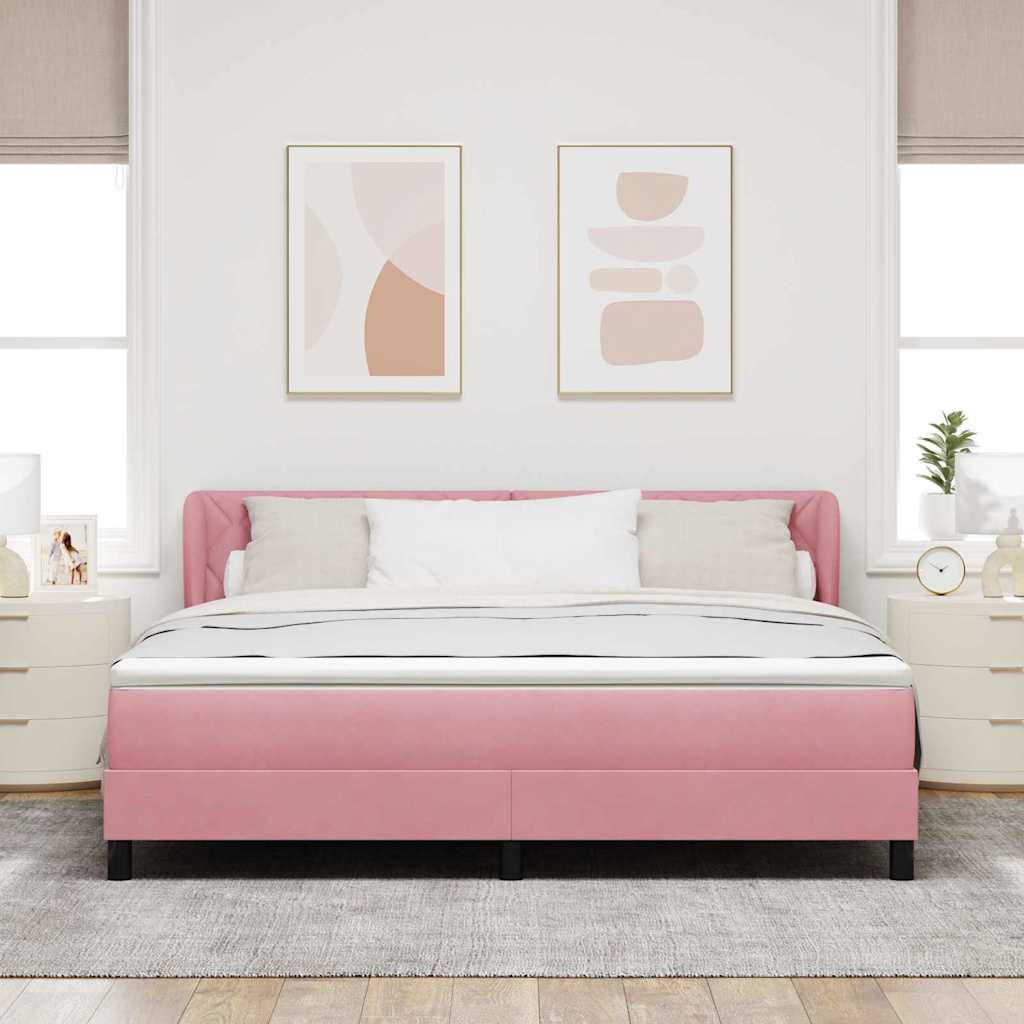 Krevet s opruga kutije Ružičasta 180 x 200 cm Baršun