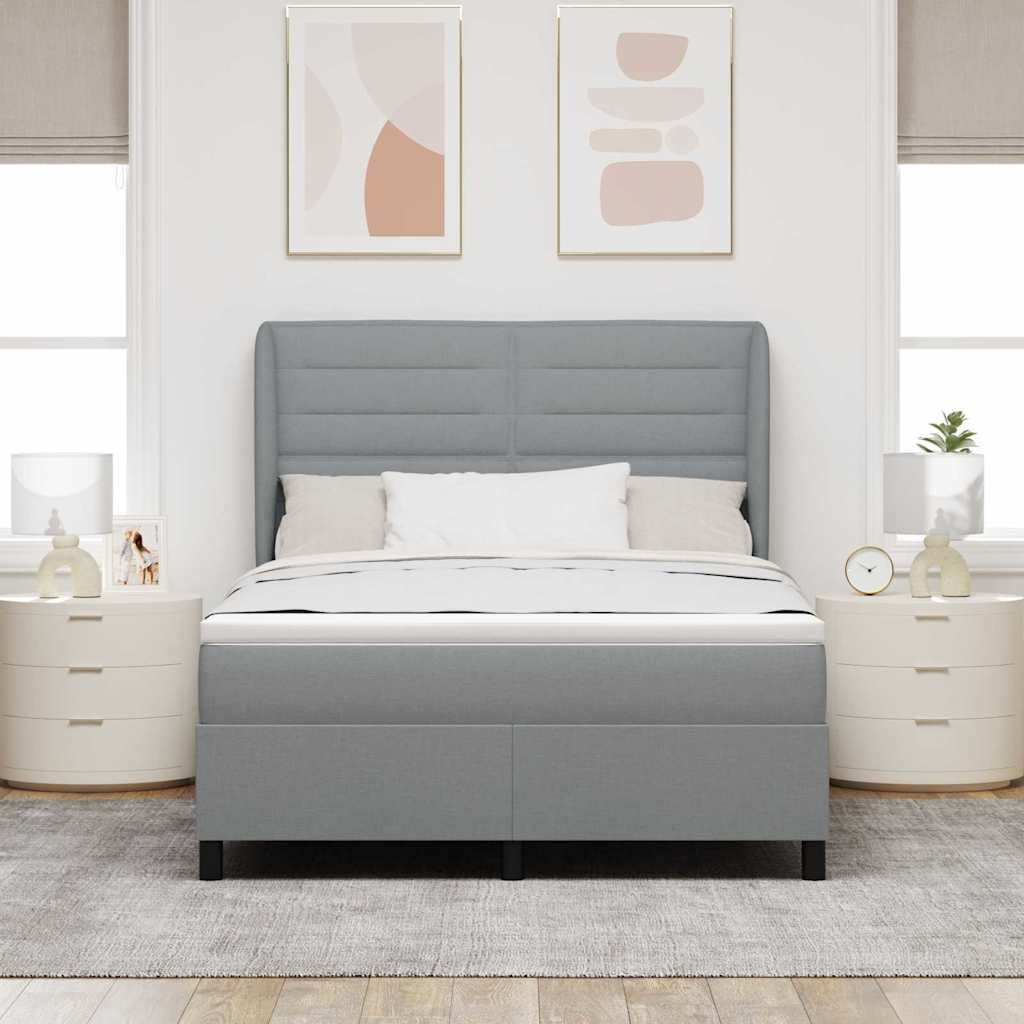 Krevet s opruga kutije Svjetlosiva 140 x 190 cm tkanina