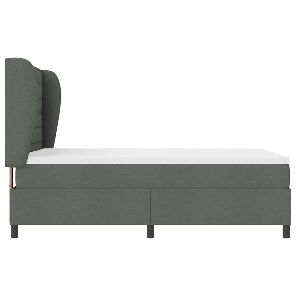 Krevet s opruga kutije Tamno siva 140 x 200 cm tkanina