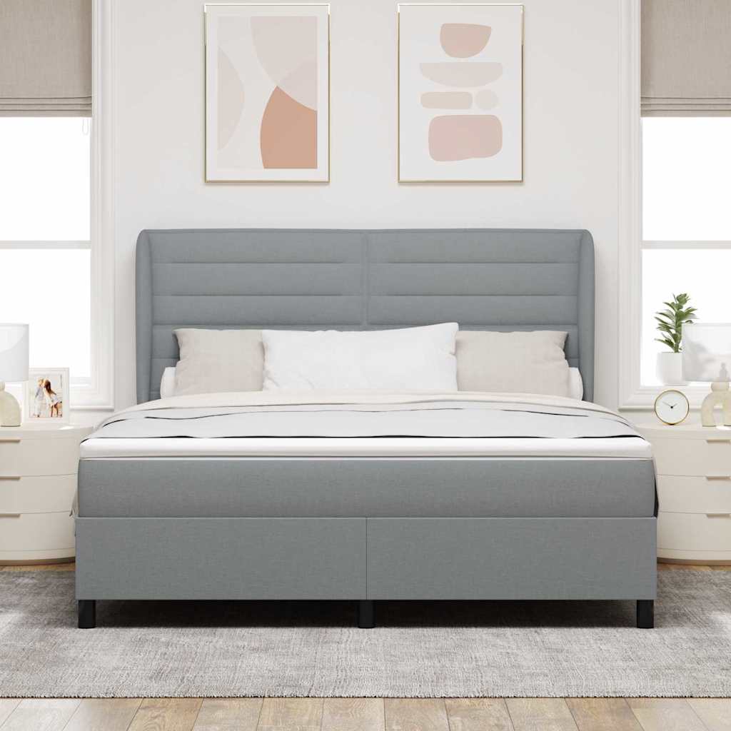 Krevet s opruga kutije Svjetlosiva 180 x 200 cm tkanina