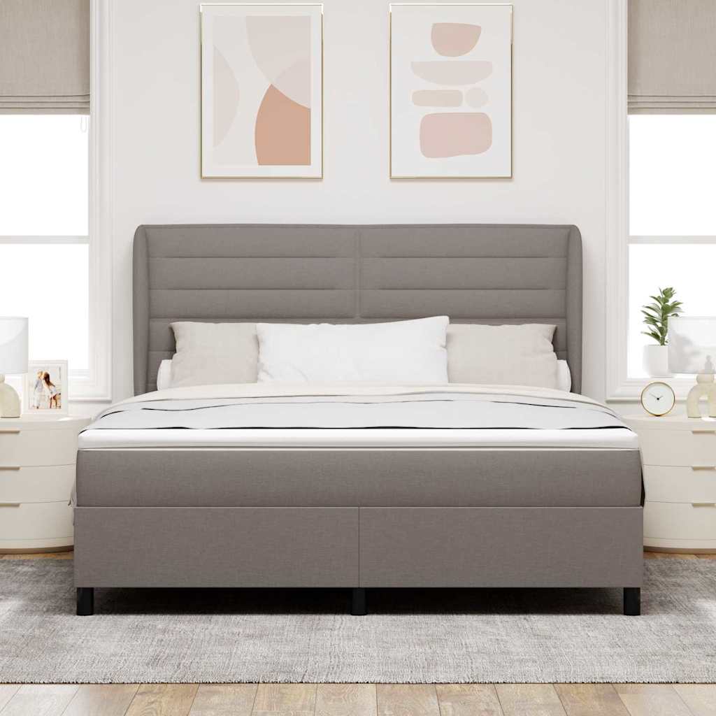 Krevet s opruga kutije Sivo-smeđa 180 x 200 cm tkanina