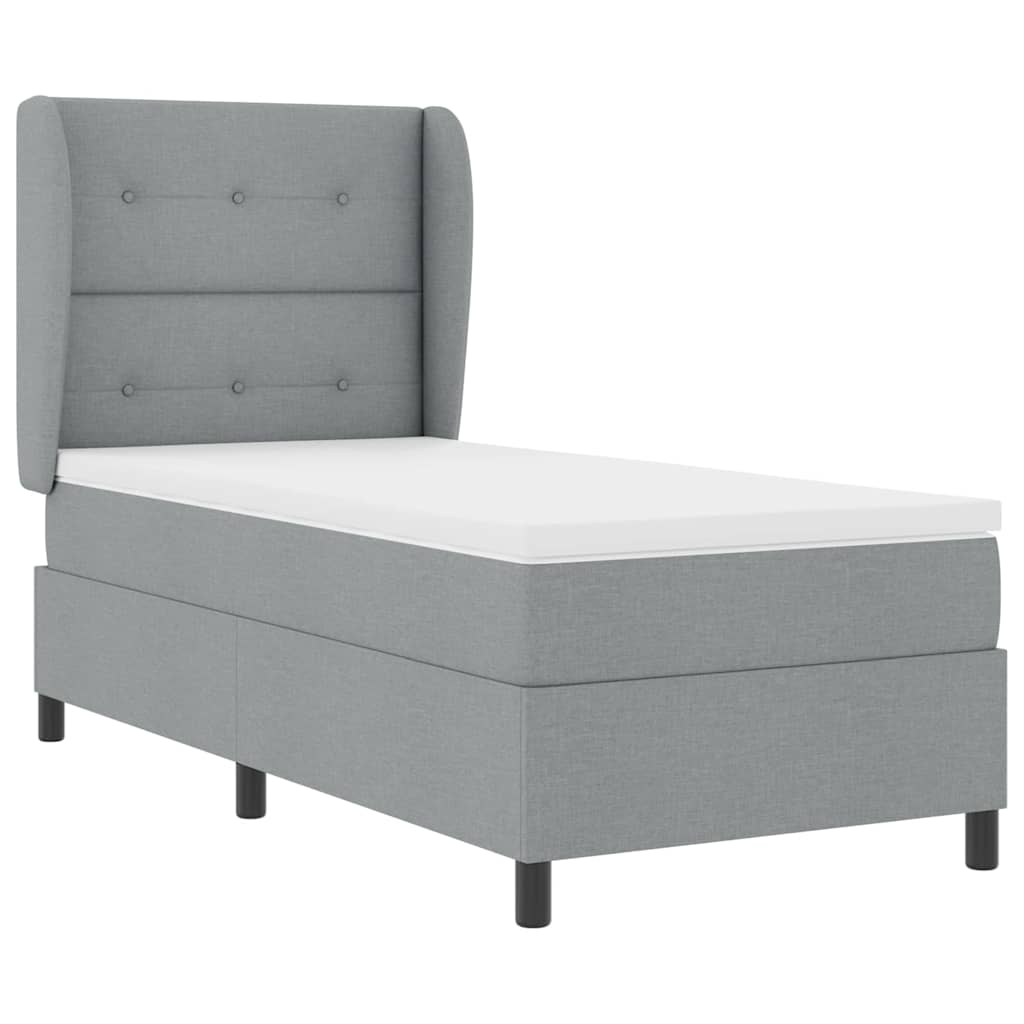 Krevet s opruga kutije Svjetlosiva 90 x 200 cm tkanina