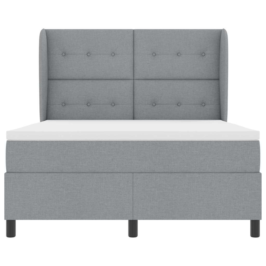 Krevet s opruga kutije Svjetlosiva 140 x 190 cm tkanina