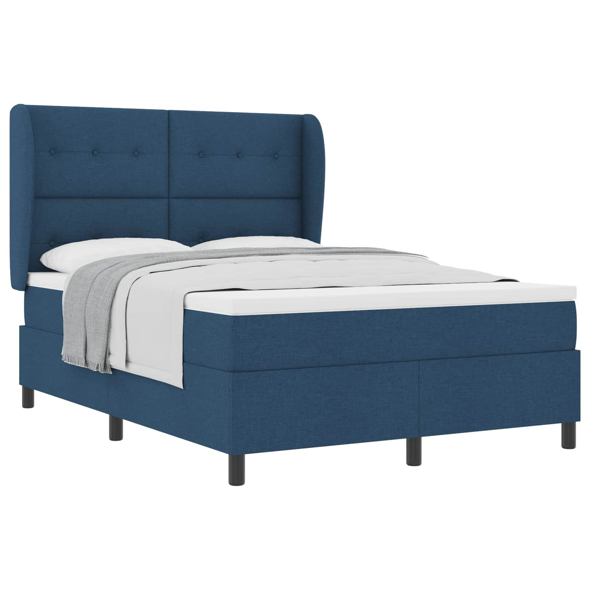 Krevet s opruga kutije s uzglavljem Plava 160 x 200 cm tkanina