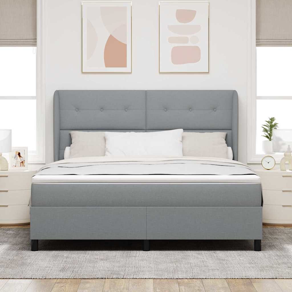 Krevet s opruga kutije Svjetlosiva 180 x 200 cm tkanina