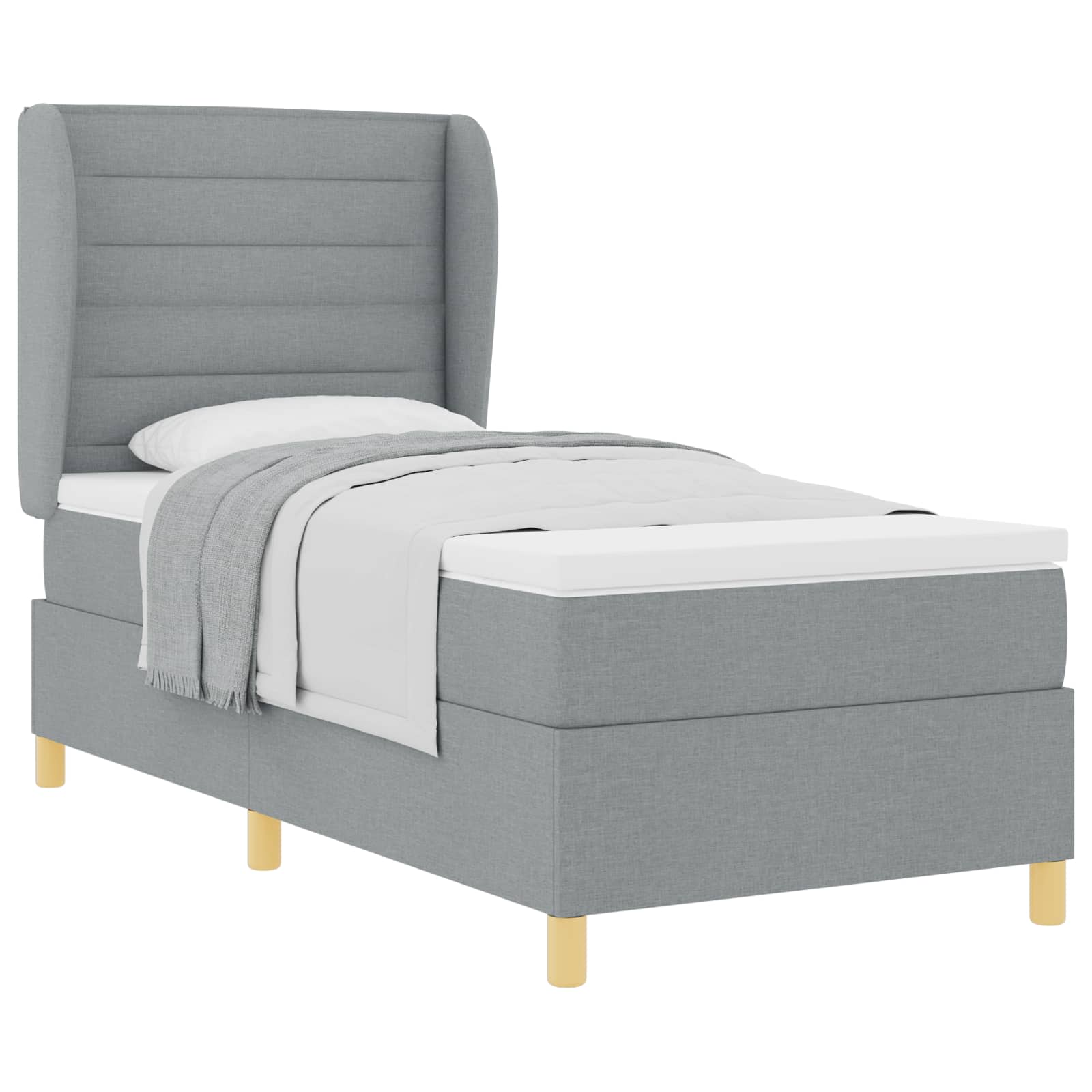 Krevet s opruga kutije Svijetlo siva 200 x 80 cm tkanina