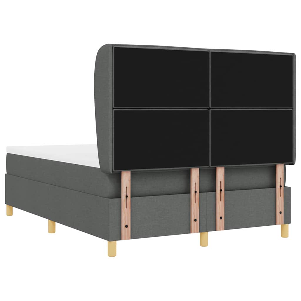 Krevet s opruga kutije Tamno siva 200 x 140 cm tkanina
