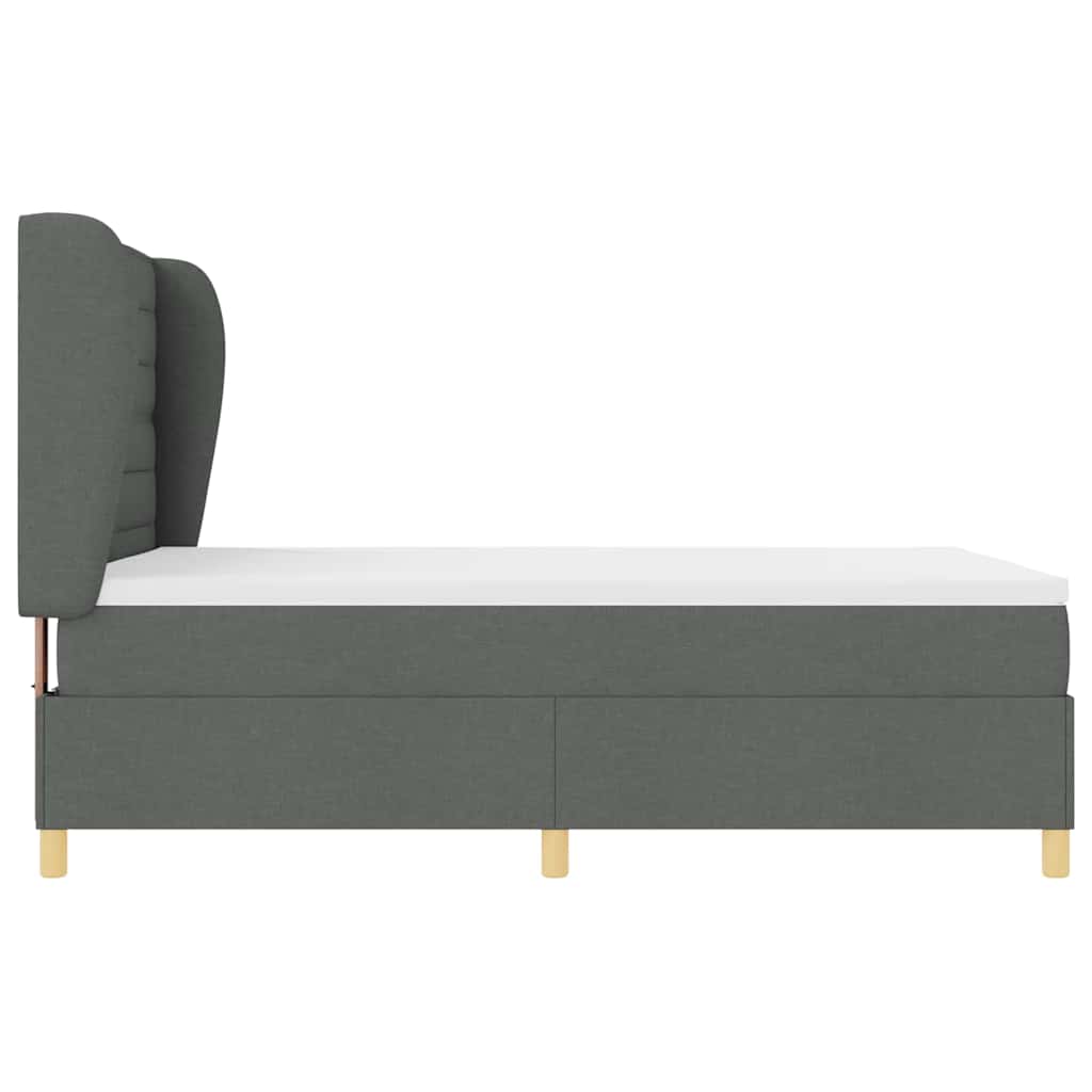 Krevet s opruga kutije Tamno siva 200 x 140 cm tkanina