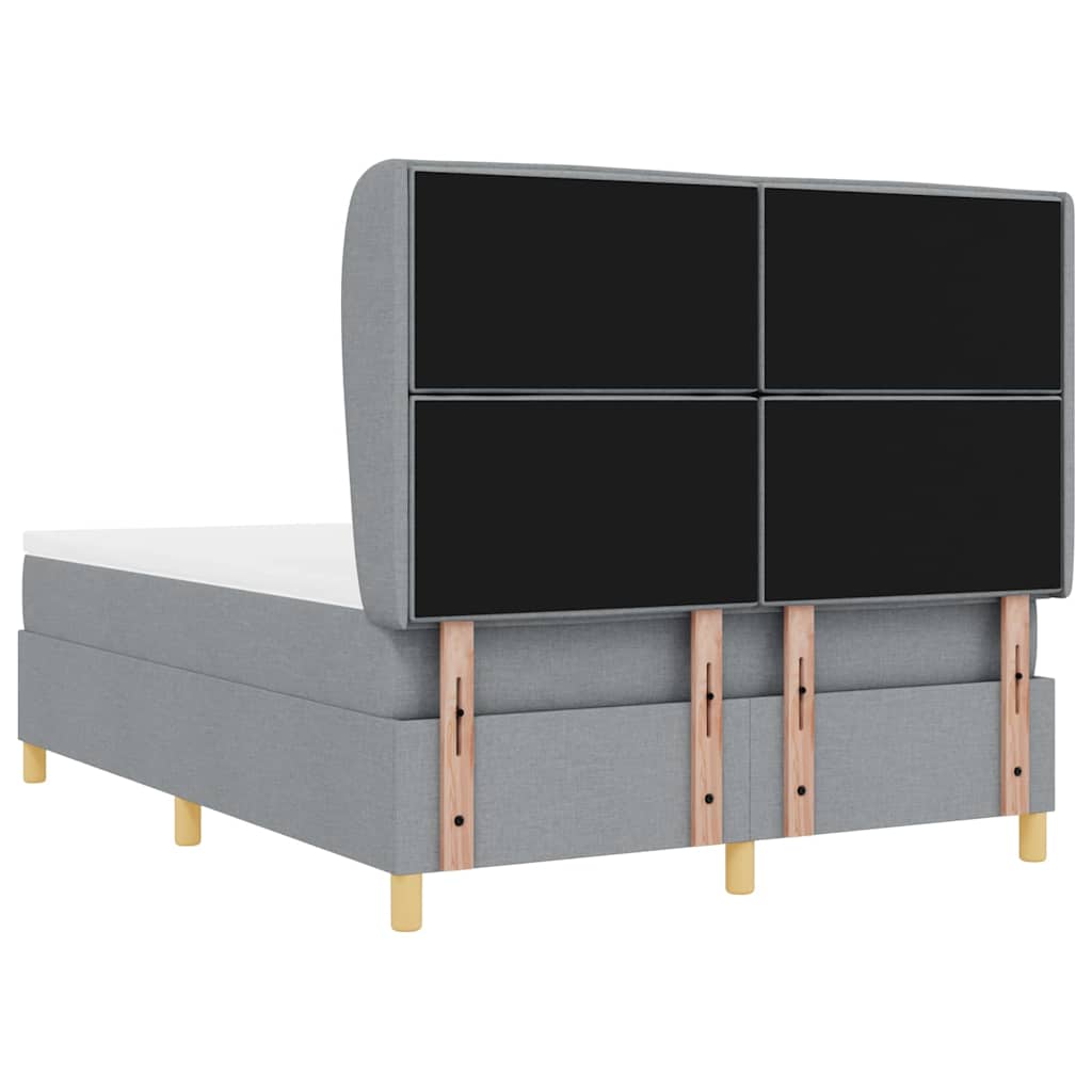 Krevet s opruga kutije Svijetlo siva 200 x 160 cm tkanina