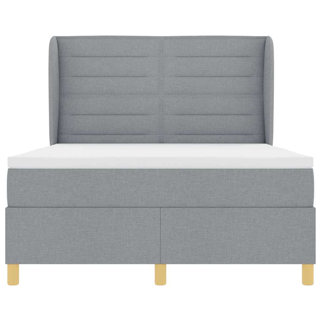 Krevet s opruga kutije Svijetlo siva 200 x 160 cm tkanina
