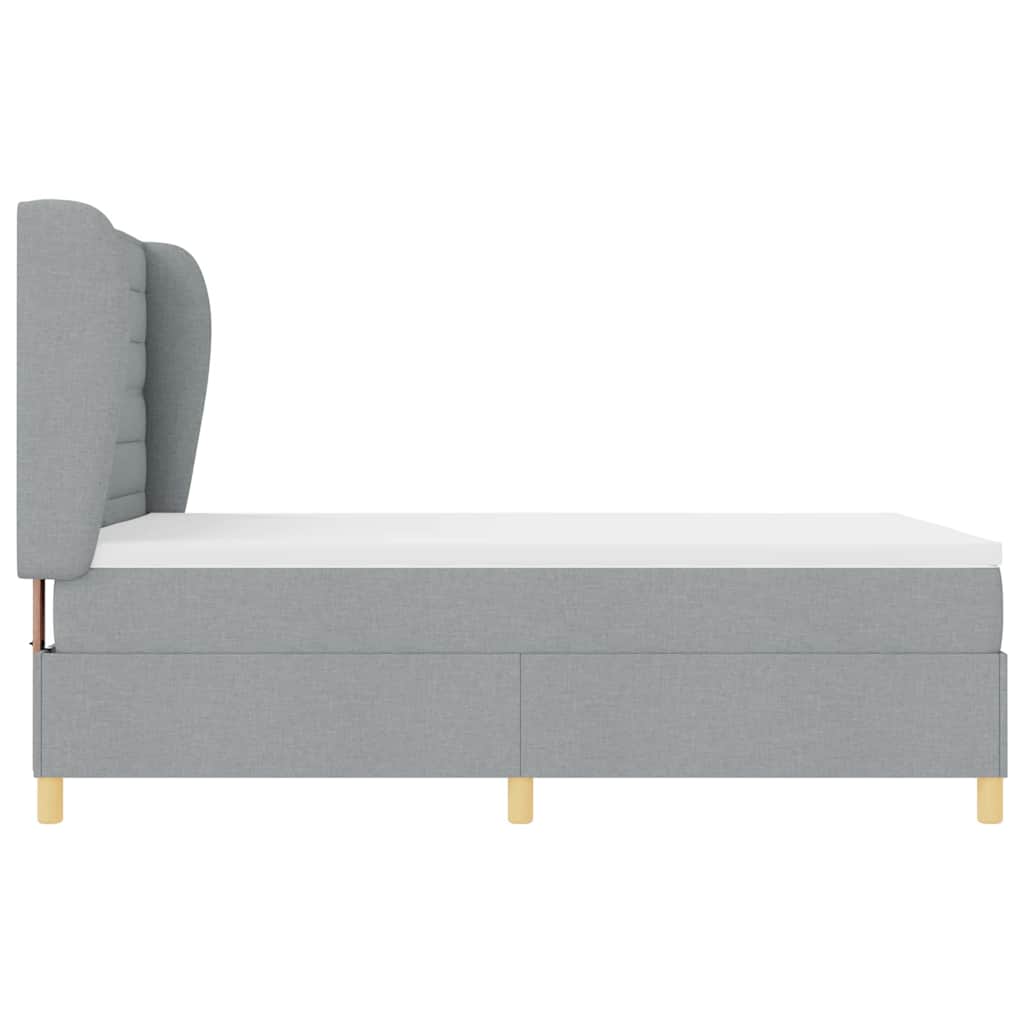 Krevet s opruga kutije Svijetlo siva 200 x 160 cm tkanina