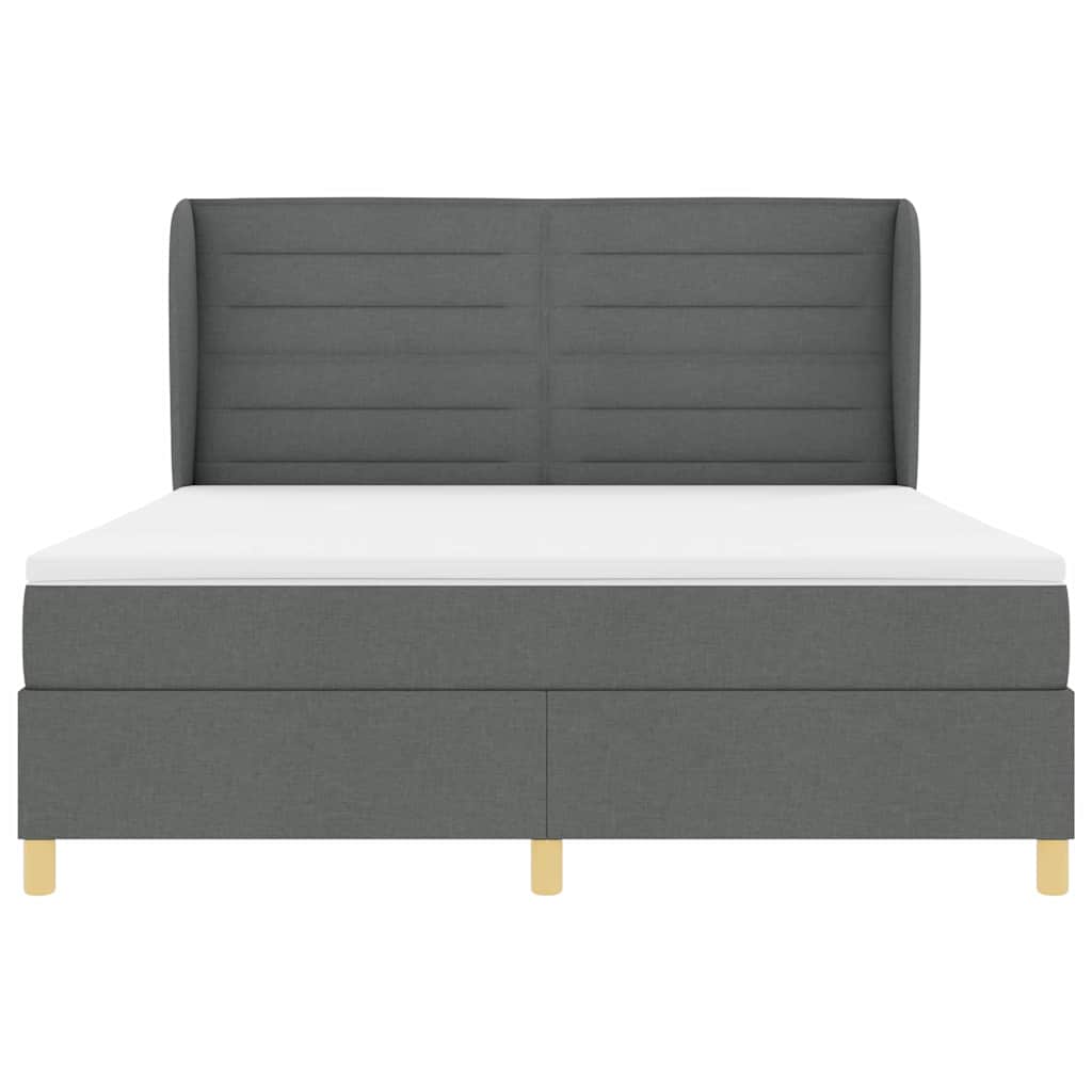 Krevet s opruga kutije Tamno siva 200 x 180 cm tkanina