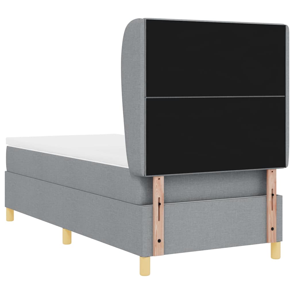 Krevet s opruga kutije Svijetlo siva 200 x 90 cm tkanina