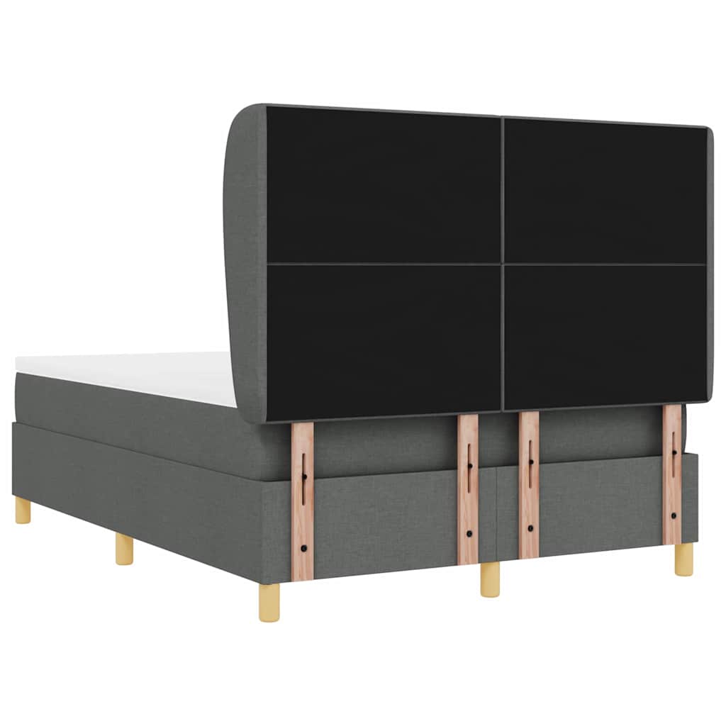 Krevet s opruga kutije Tamno siva 200 x 140 cm tkanina