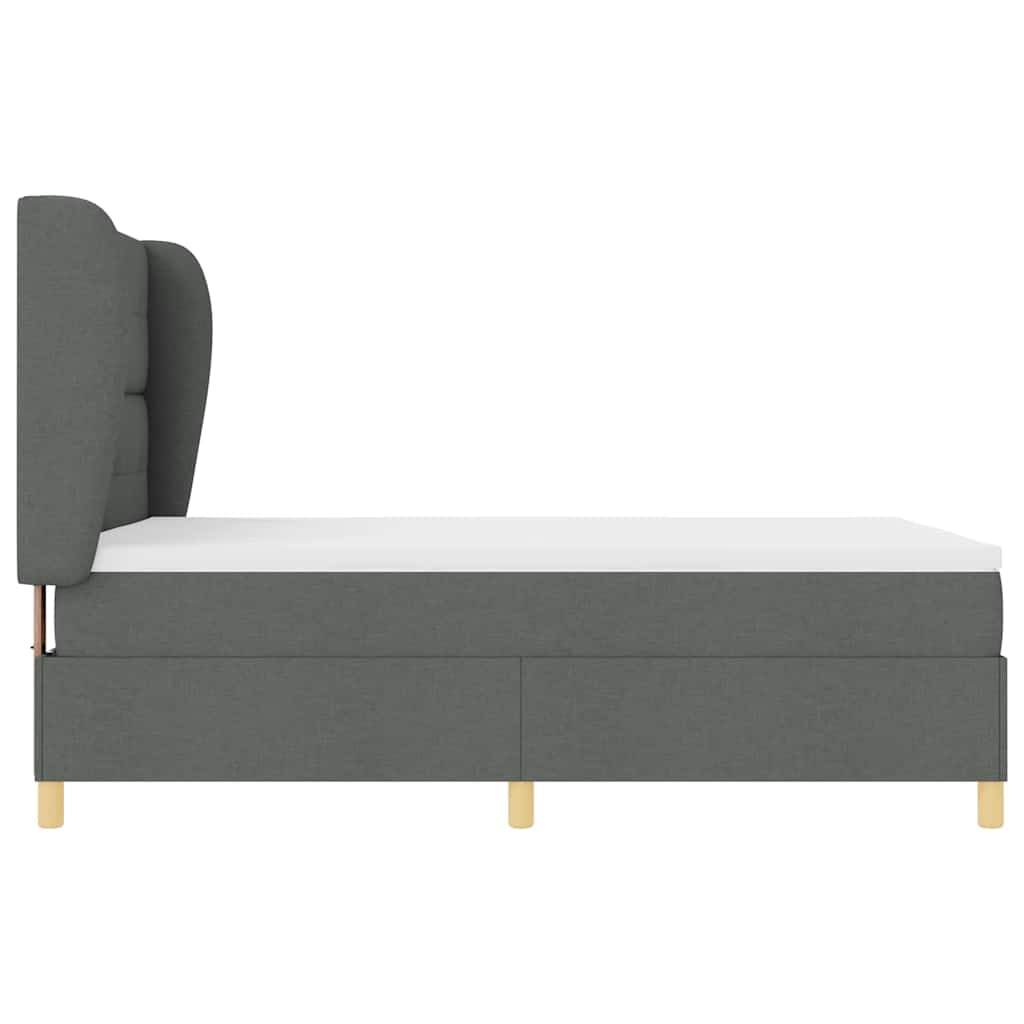 Krevet s opruga kutije Tamno siva 200 x 140 cm tkanina