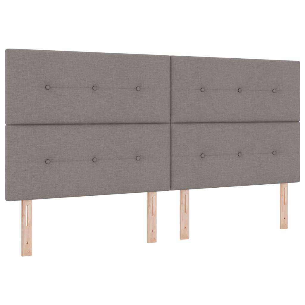 Krevet s opruga kutije Sivo-smeđa 200 x 200 cm tkanina