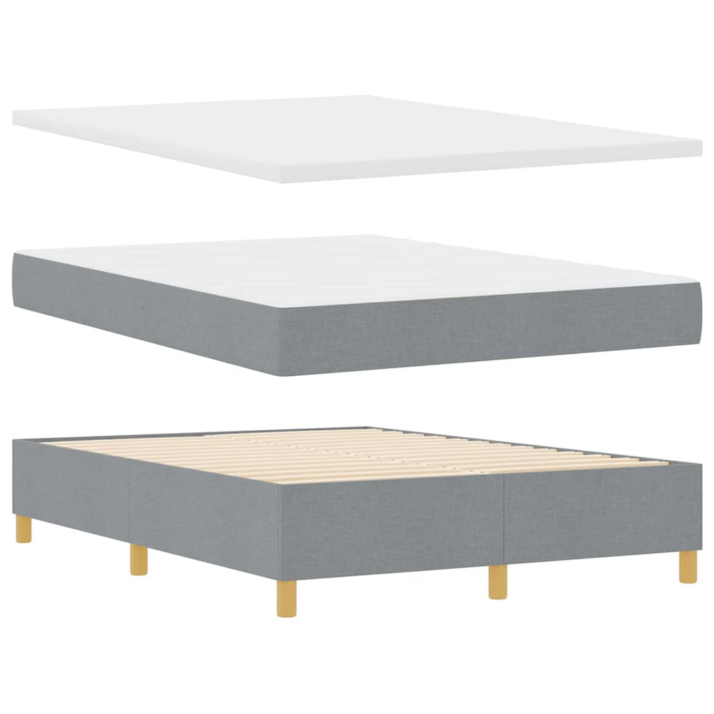 Krevet s opruga kutije Svijetlo siva 200 x 160 cm tkanina