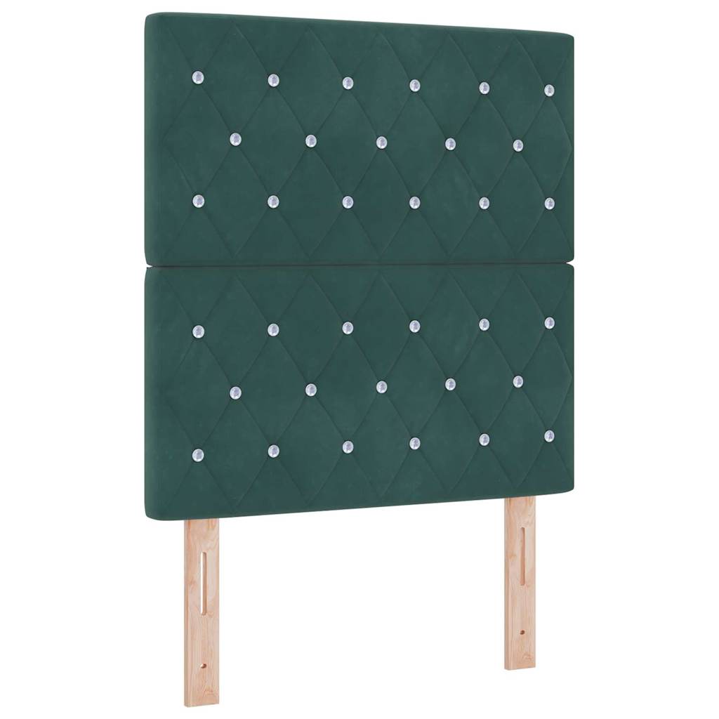 Krevet s opruga kutije Tamnozelena 200 x 80 cm Baršun
