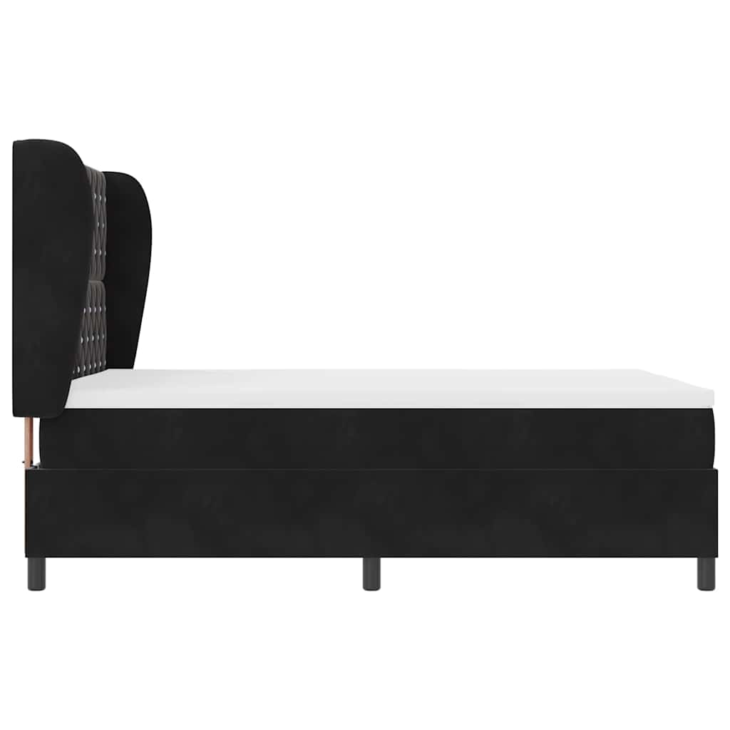 Krevet s opruga kutije s madracem Crna 200 x 160 cm Baršun