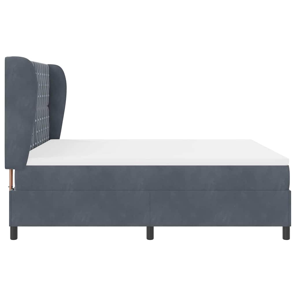Krevet s opruga kutije Tamno siva 200 x 180 cm Baršun