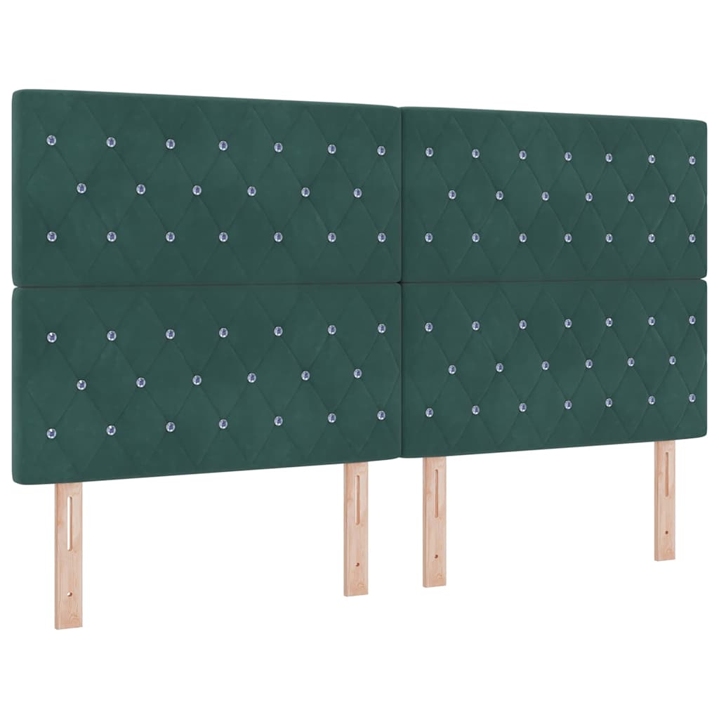 Krevet s opruga kutije Tamnozelena 200 x 180 cm Baršun