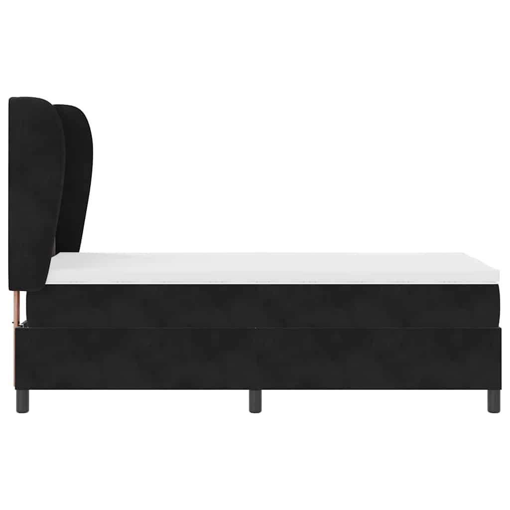 Krevet s opruga kutije s madracem Crna 200 x 80 cm Baršun