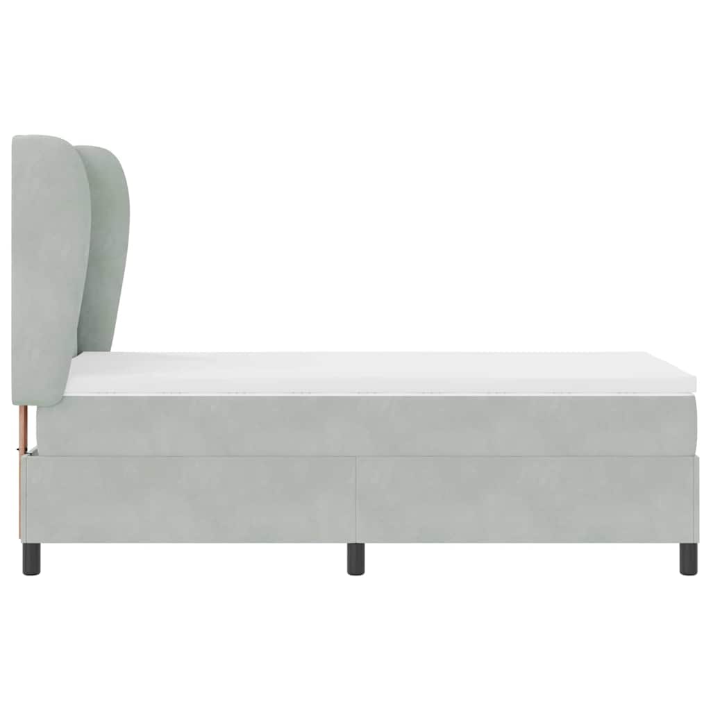 Krevet s opruga kutije Svijetlo siva 200 x 100 cm Baršun