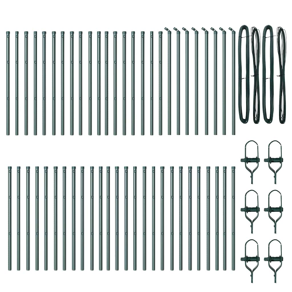 Stup za ogradu 52 pcs Zelena 3,2 x 3,2 x 80 cm