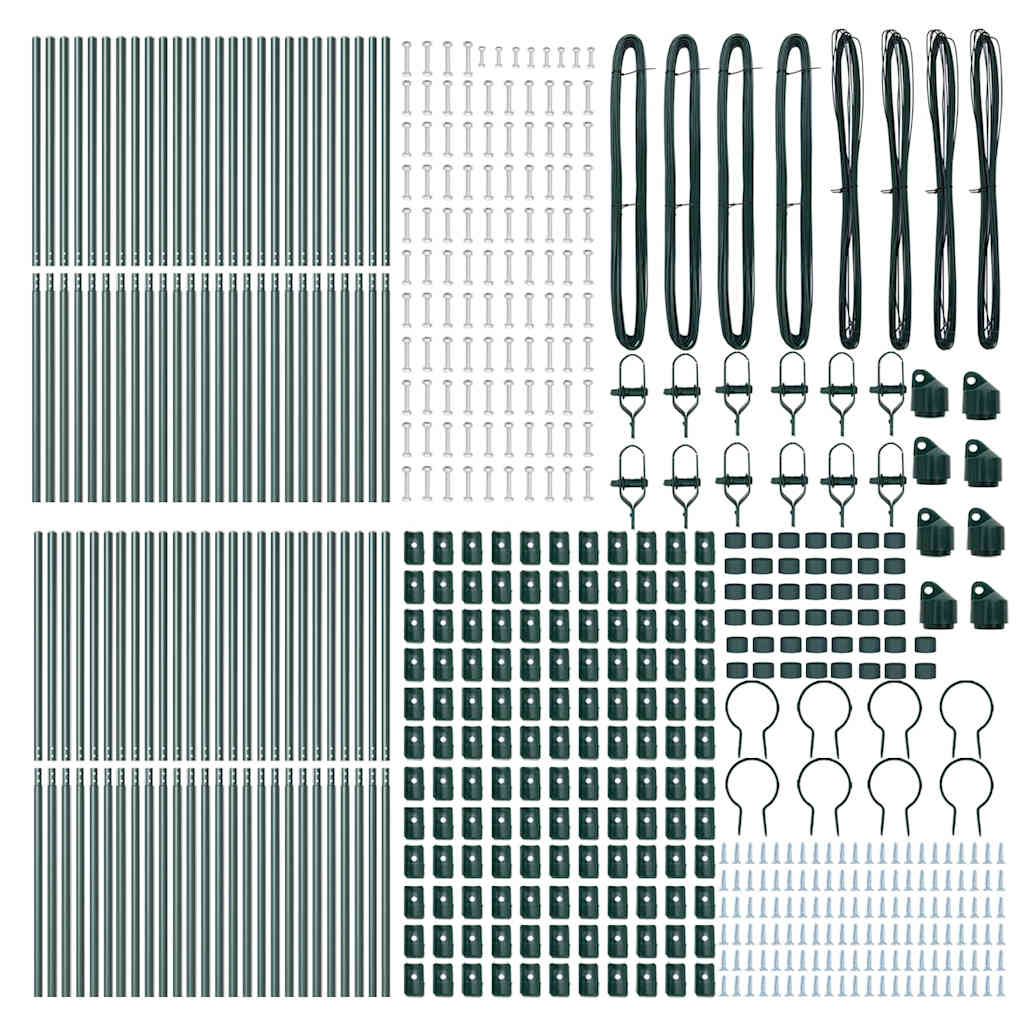 Stup za ogradu 52 pcs Zelena 3,2 x 3,2 x 190 cm