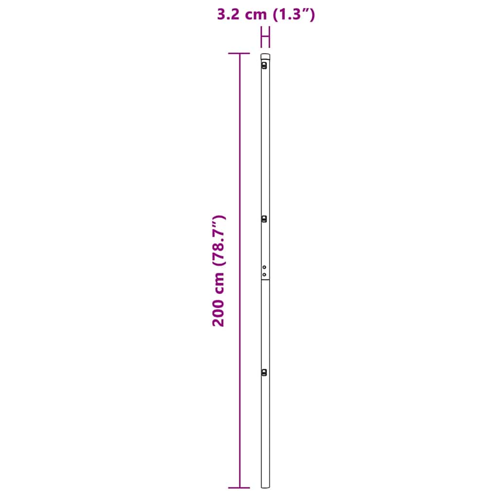 Stup za ogradu 26 pcs Zelena 3,2 x 3,2 x 200 cm