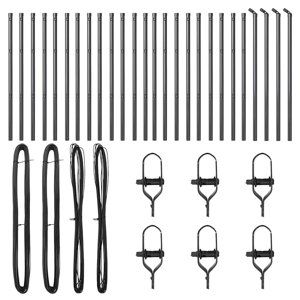 Stup za ogradu 26 pcs Siva 3,2 x 3,2 x 80 cm