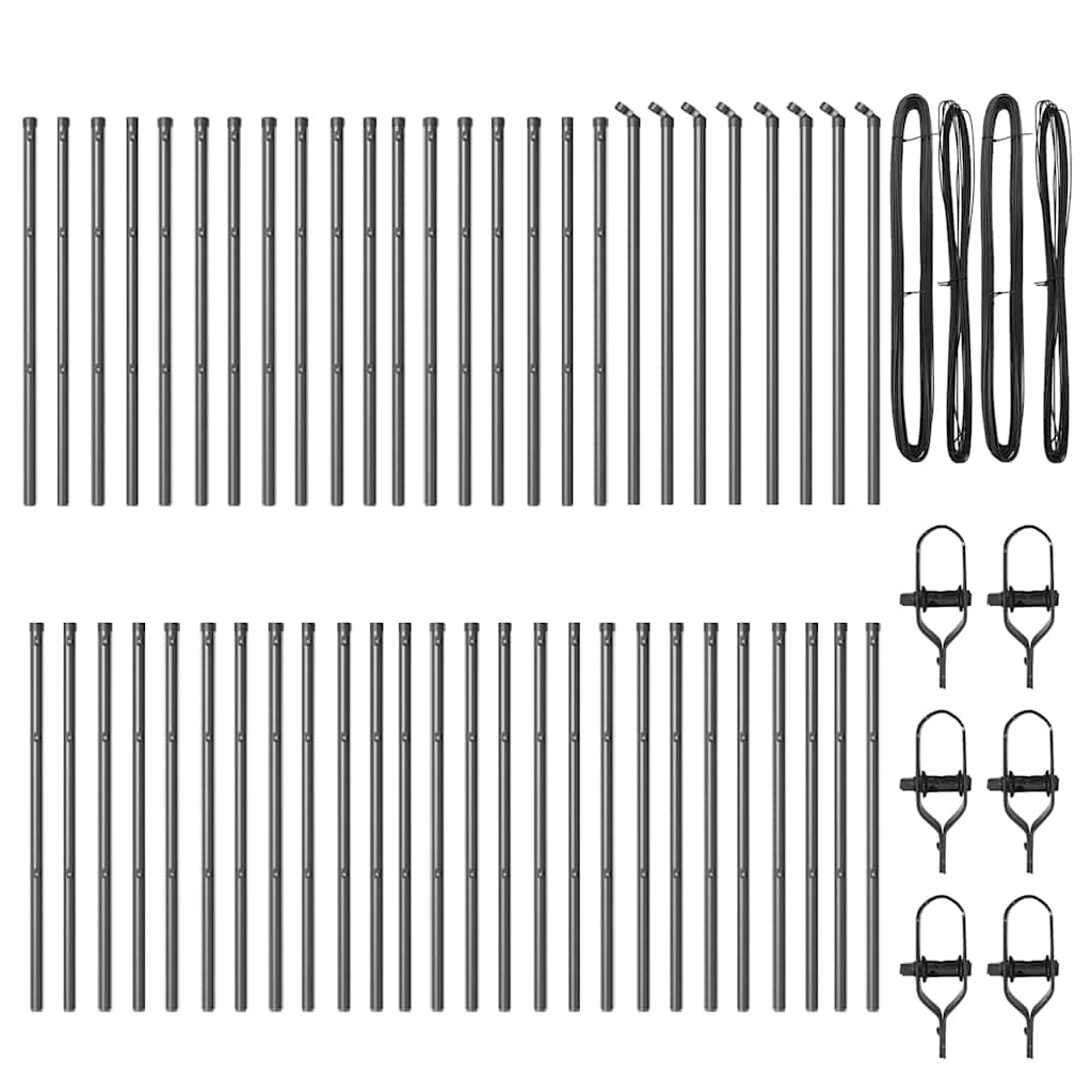 Stup za ogradu 52 pcs Siva 3,2 x 3,2 x 120 cm
