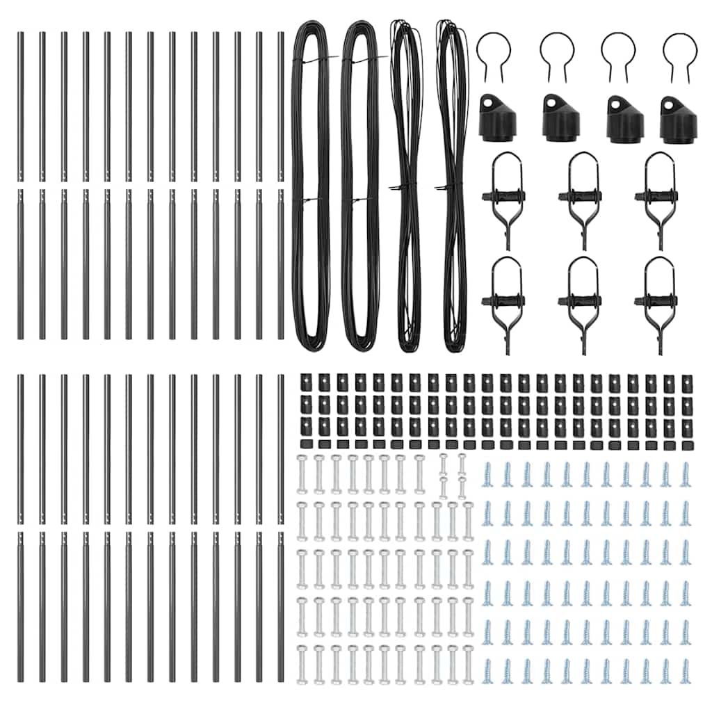 Stup za ogradu 26 pcs Siva 3,2 x 3,2 x 150 cm