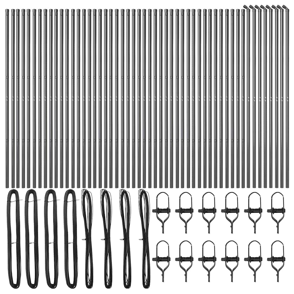Stup za ogradu 52 pcs Siva 3,2 x 3,2 x 150 cm
