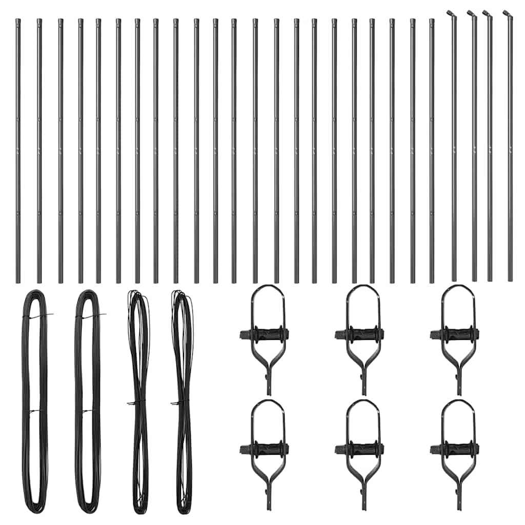 Stup za ogradu 26 pcs Siva 3,2 x 3,2 x 210 cm