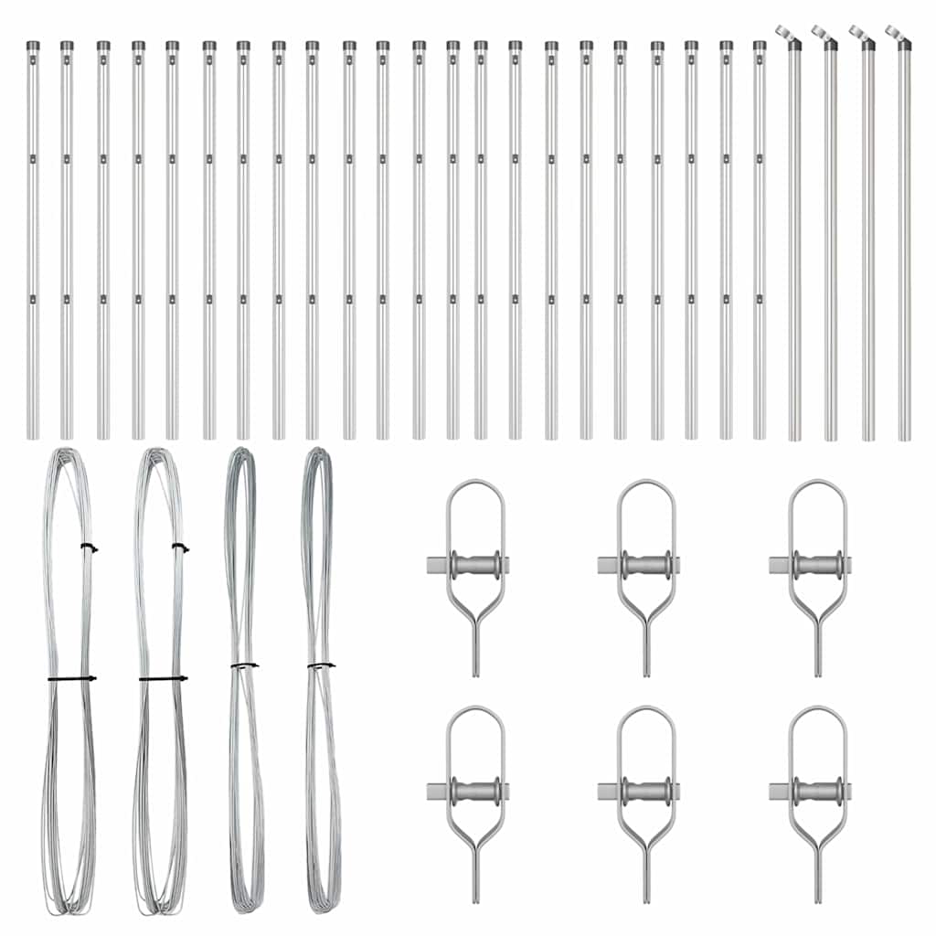 Stup za ogradu 26 pcs Siva 3,2 x 3,2 x 120 cm