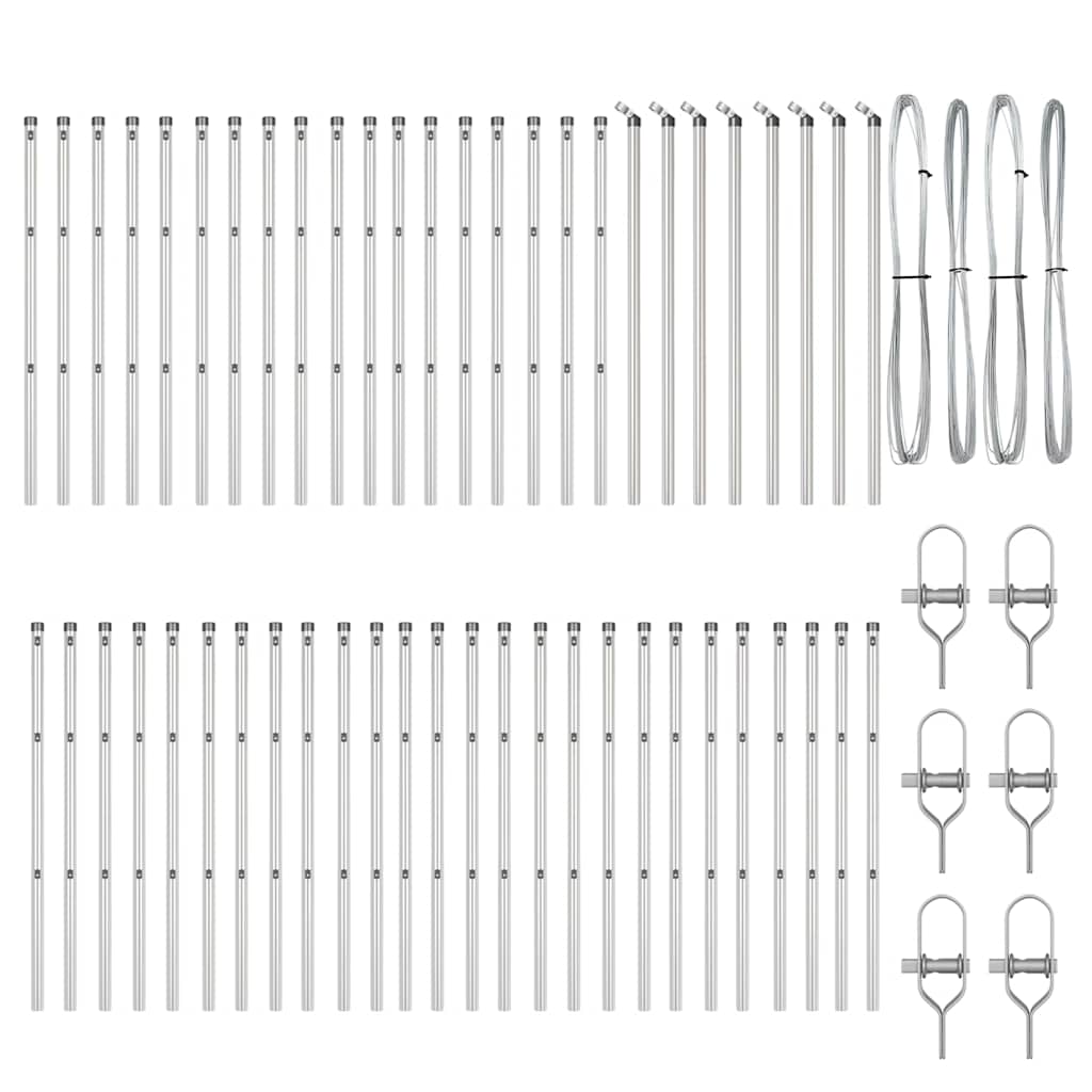 Stup za ogradu 52 pcs Siva 3,2 x 3,2 x 120 cm