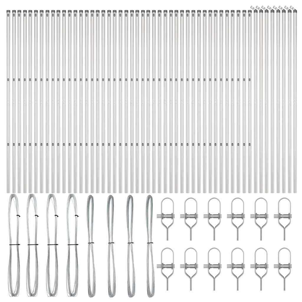 Stup za ogradu 52 pcs Siva 3,2 x 3,2 x 170 cm