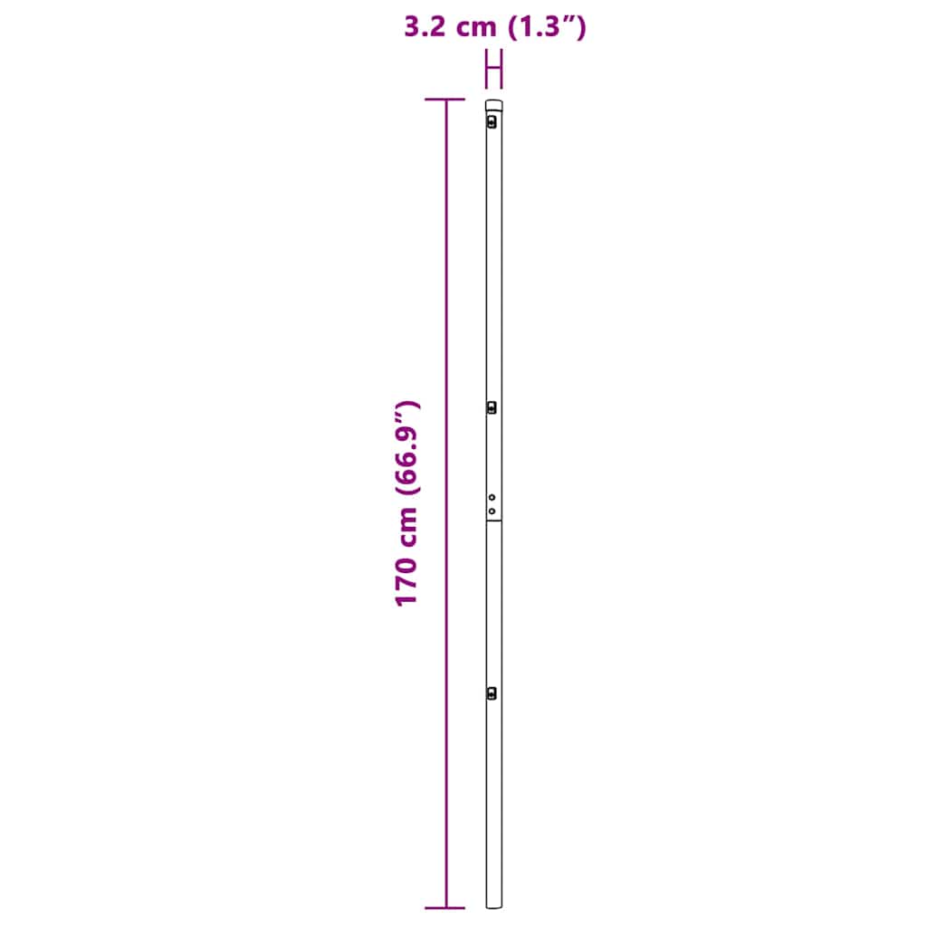 Stup za ogradu 52 pcs Siva 3,2 x 3,2 x 170 cm