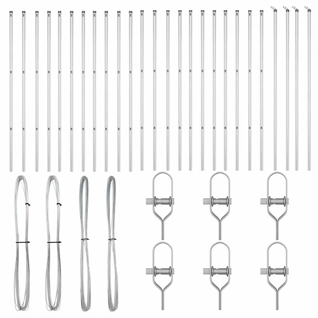 Stup za ogradu 26 pcs Siva 3,2 x 3,2 x 210 cm