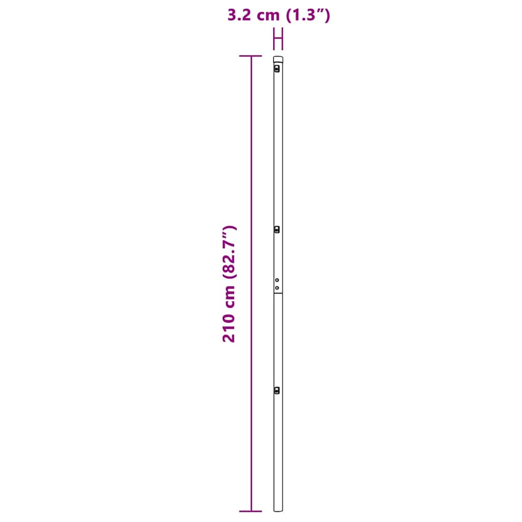 Stup za ogradu 26 pcs Siva 3,2 x 3,2 x 210 cm