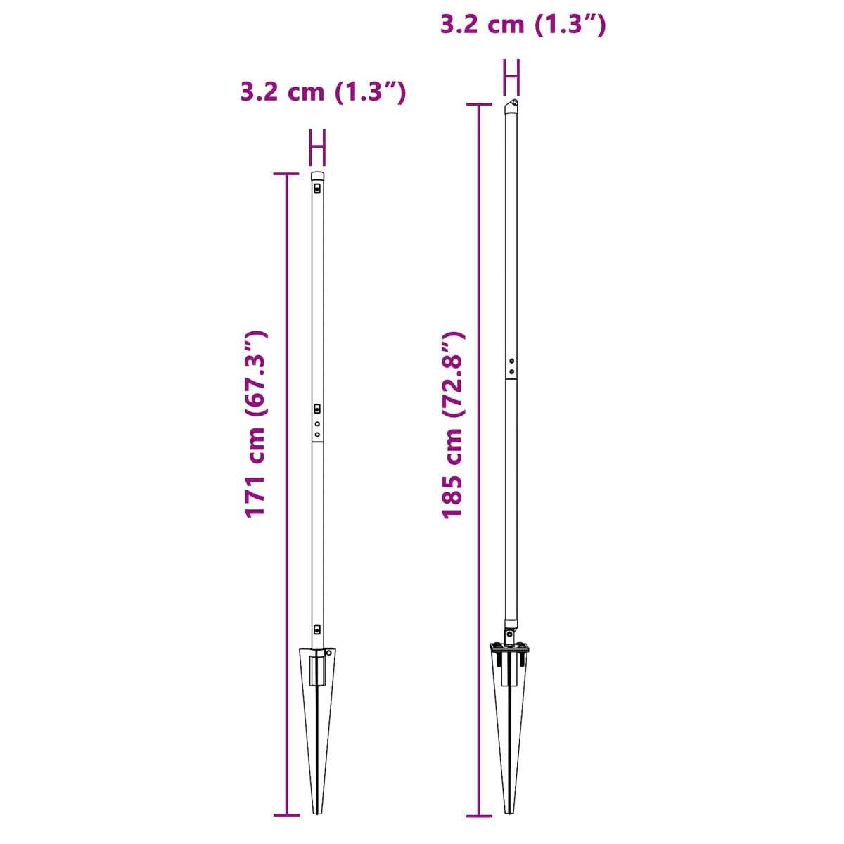 Stup za ogradu 52 pcs Siva 3,2 x 3,2 x 185 cm