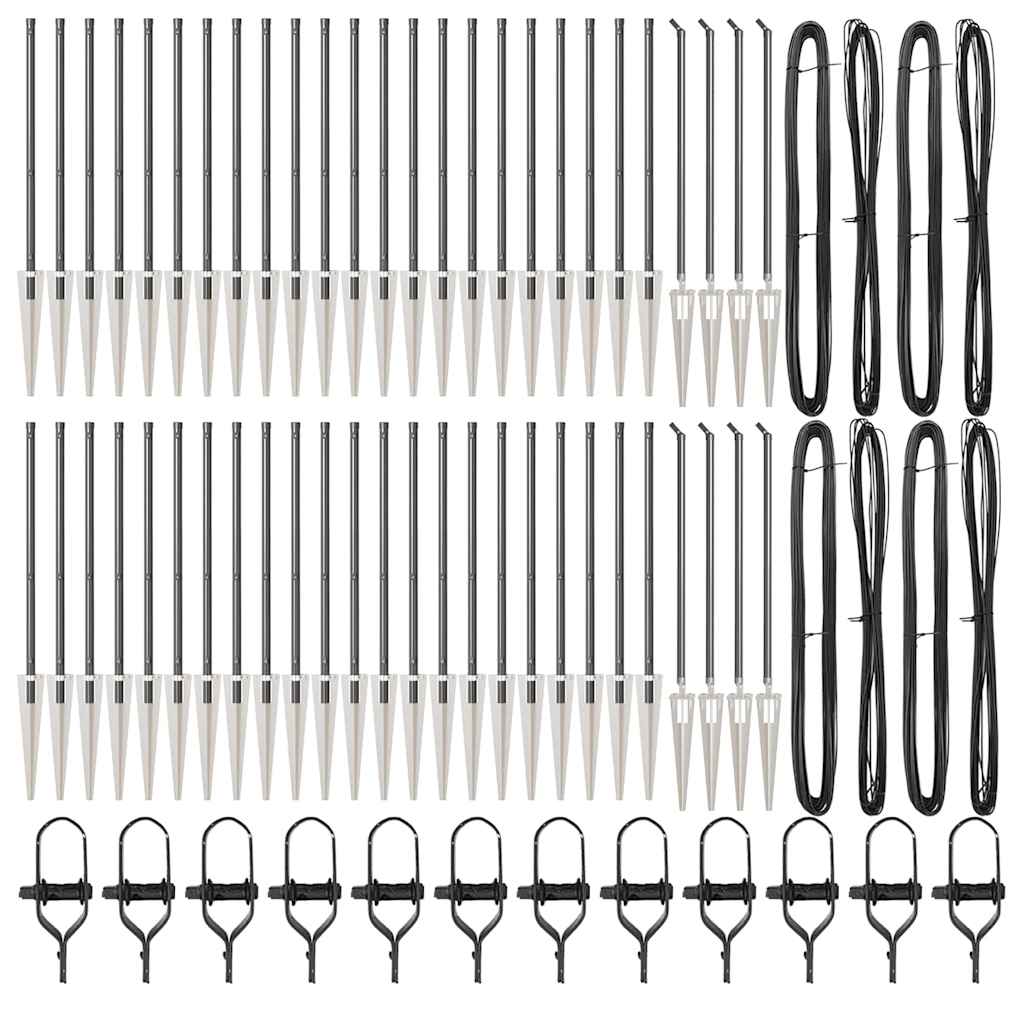 Stup za ogradu 52 pcs Siva 3,2 x 3,2 x 105 cm