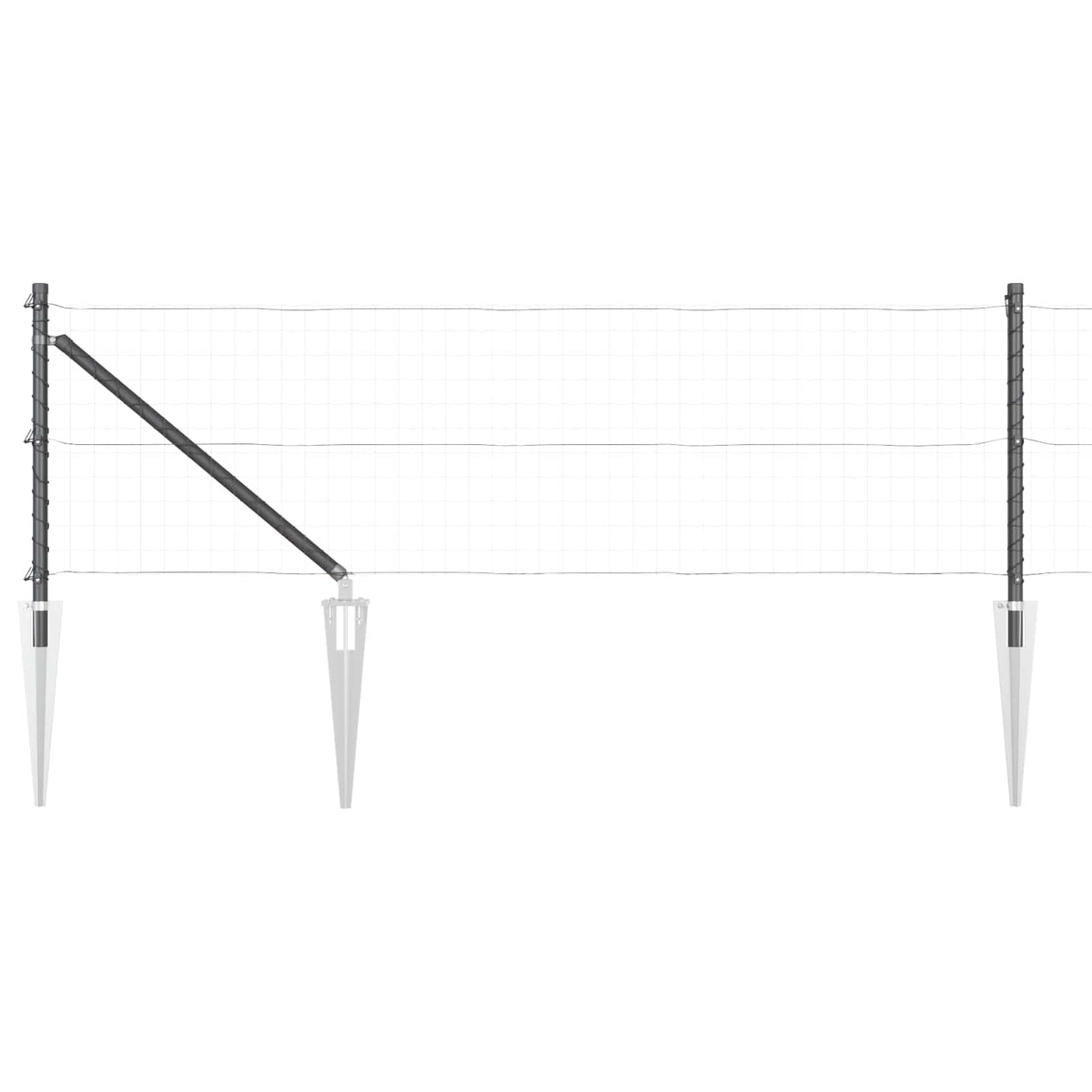 Stup za ogradu 26 pcs Siva 3,2 x 3,2 x 145 cm