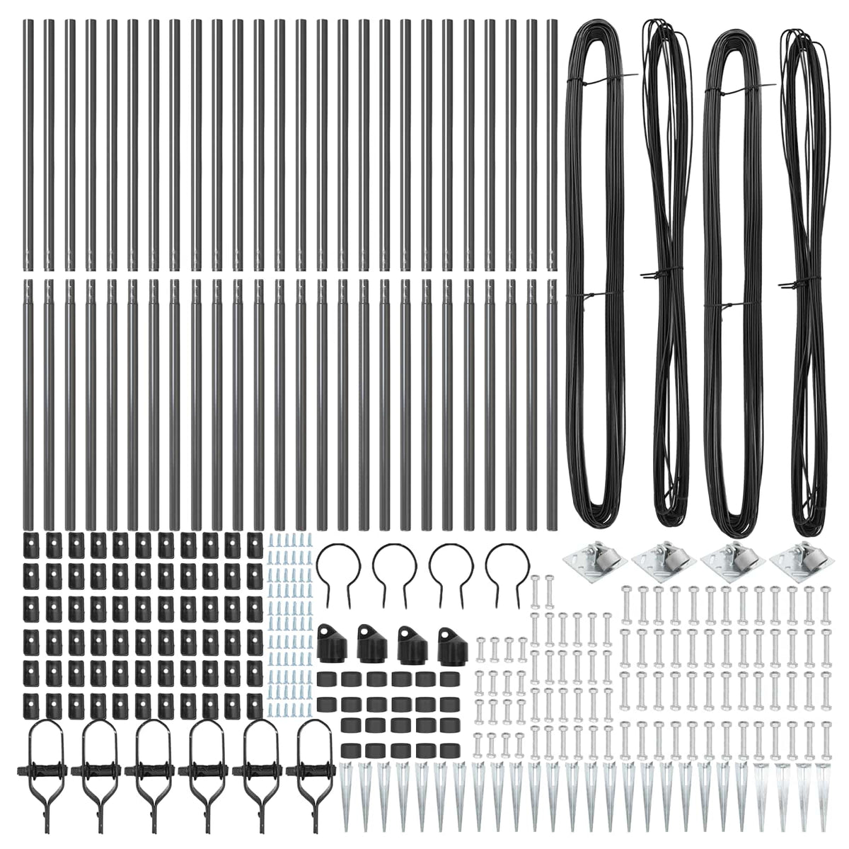 Stup za ogradu 26 pcs Siva 3,2 x 3,2 x 185 cm