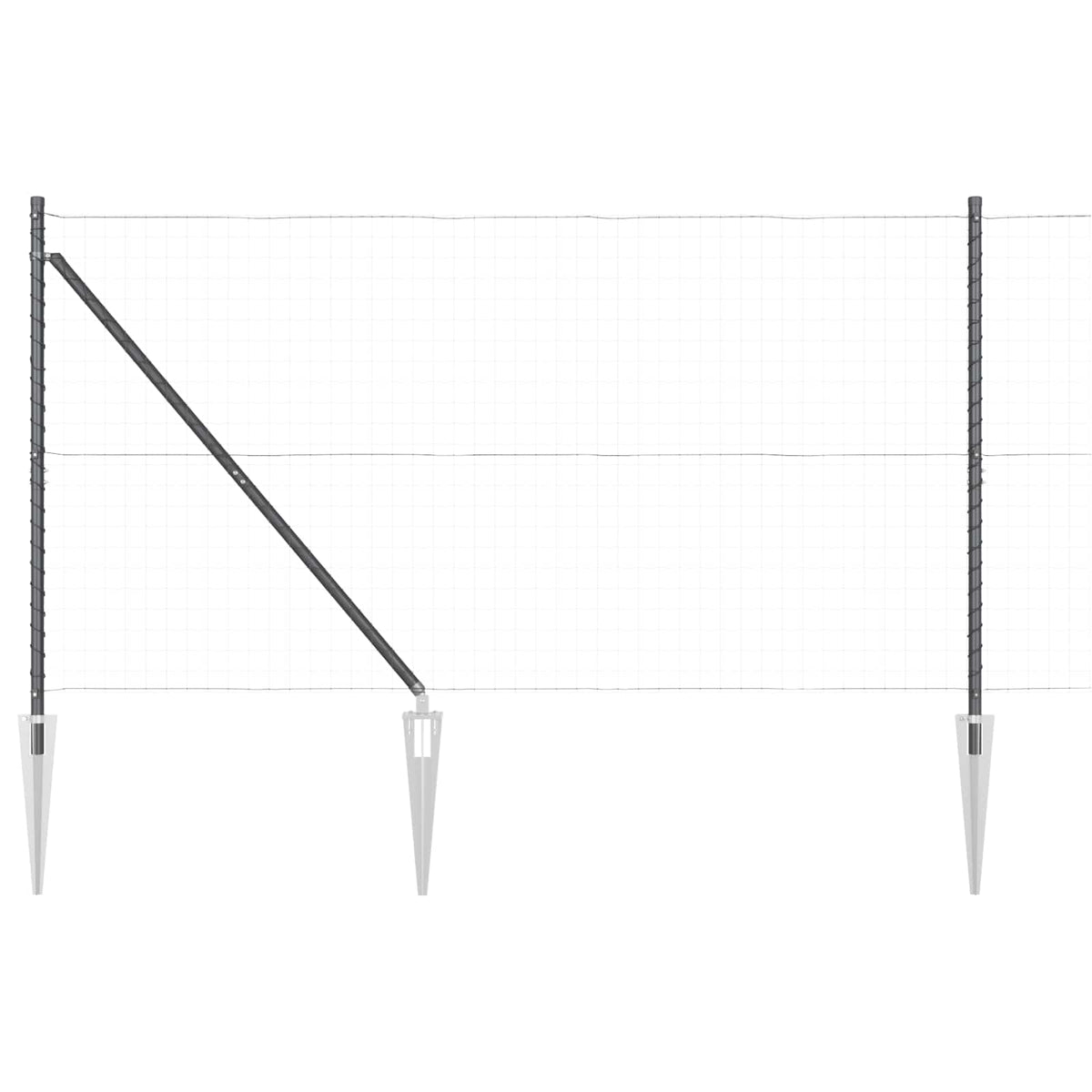 Stup za ogradu 52 pcs Siva 3,2 x 3,2 x 185 cm
