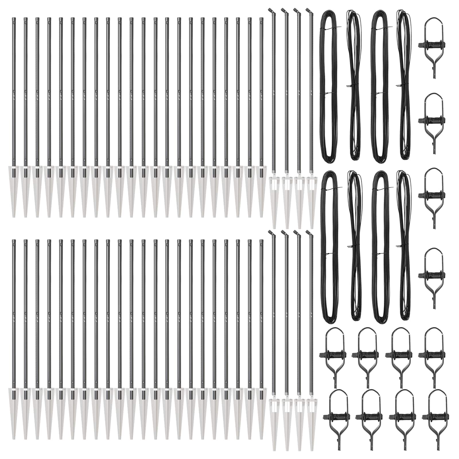 Stup za ogradu 52 pcs Siva 3,2 x 3,2 x 185 cm
