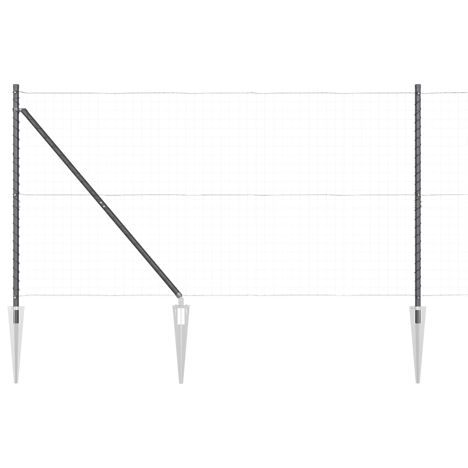 Stup za ogradu 26 pcs Siva 3,2 x 3,2 x 205 cm