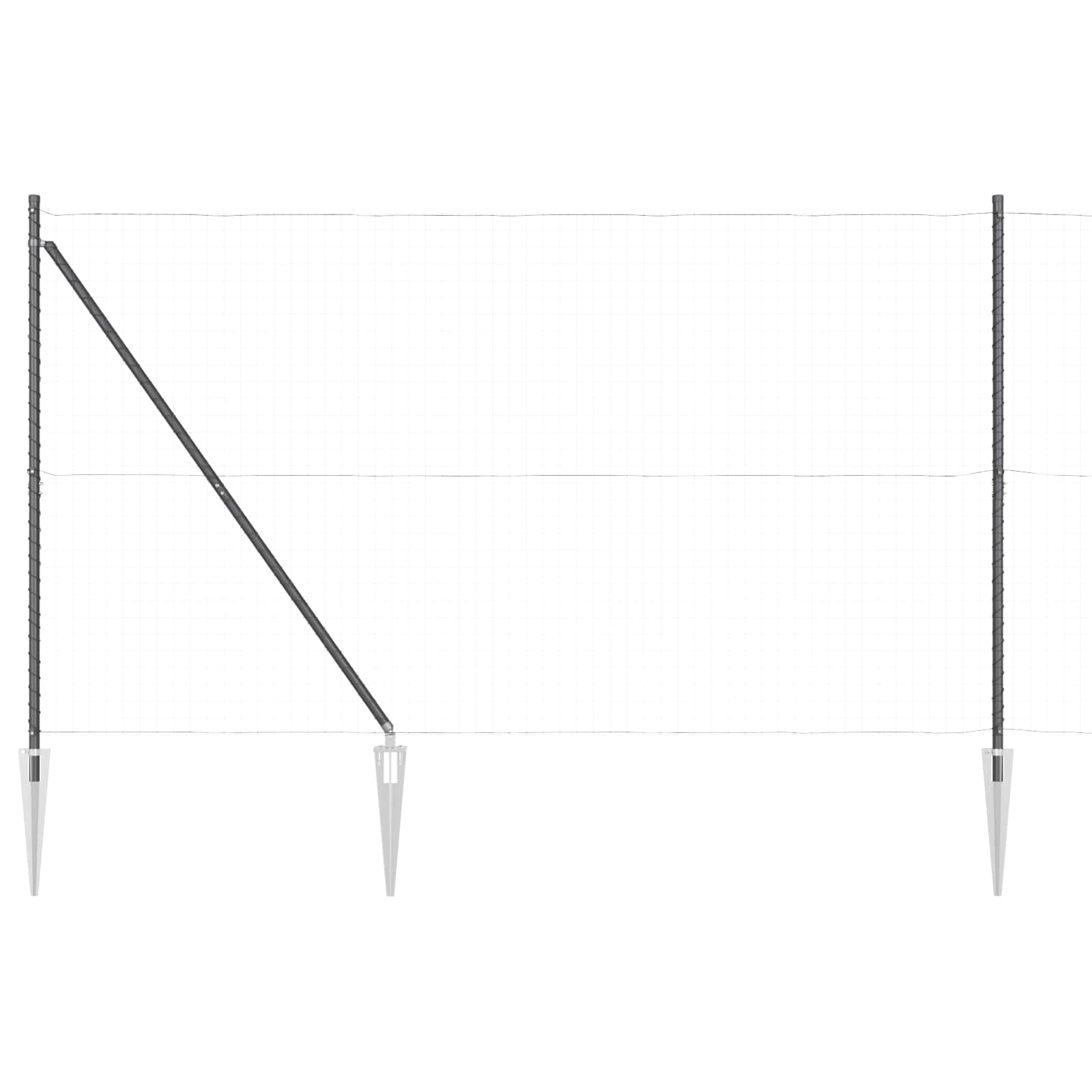 Stup za ogradu 26 pcs Siva 3,2 x 3,2 x 215 cm