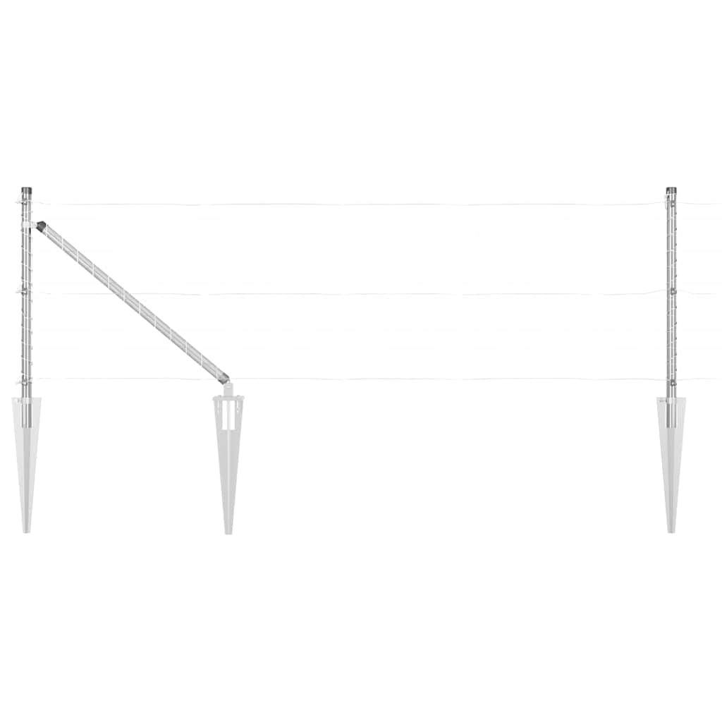 Stup za ogradu 26 pcs Siva 3,2 x 3,2 x 105 cm